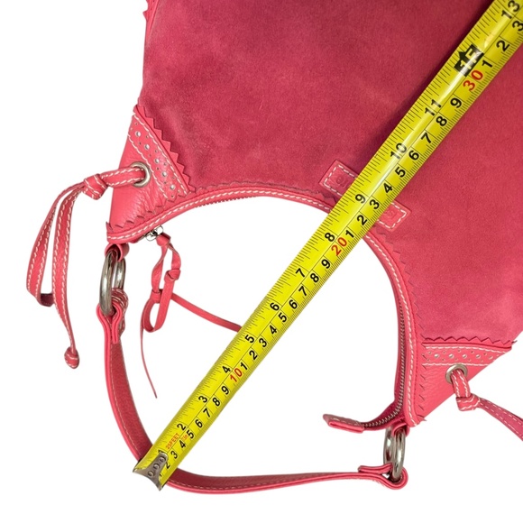 Isabella fiore pink suede leather eyelet hobo bag - Picture 12 of 13